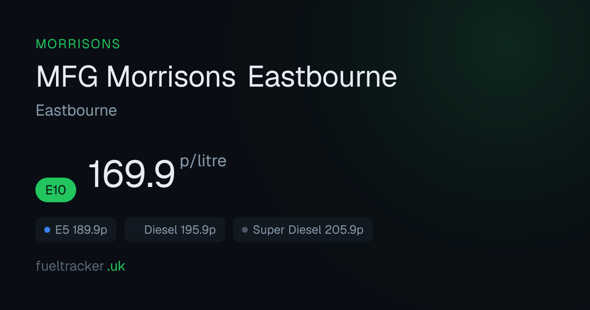 MFG Morrisons Eastbourne, Eastbourne — Opening Times & Fuel Prices