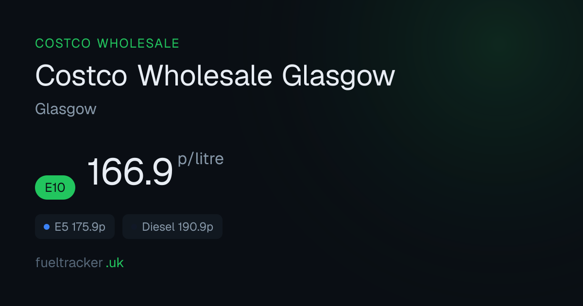 Costco Wholesale Glasgow, Glasgow — Opening Times & Fuel Prices